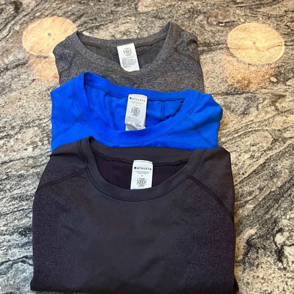 Athleta Women’s Long-Sleeve Performance Tees - Set/3 - Blue, Charcoal, Gray - Picture 13 of 13
